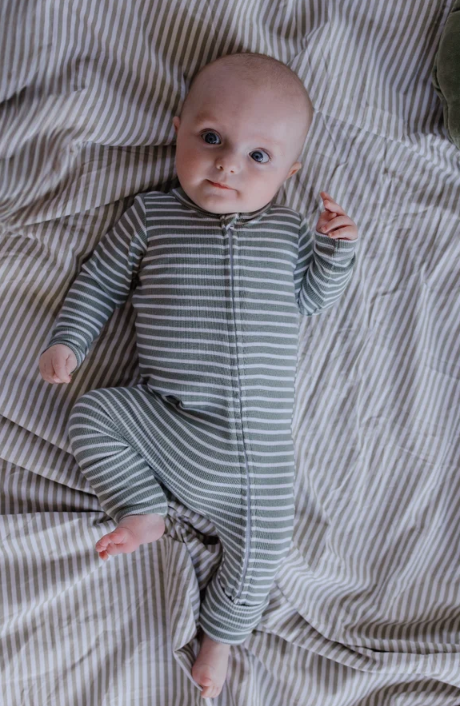 Fern Zip Stripe Romper