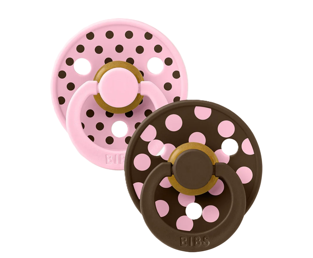 BIBS Studio Polka Baby Pink & Mocha 2pk