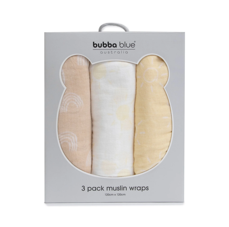 Nordic Vanilla & Latte 3pk Muslin Wrap