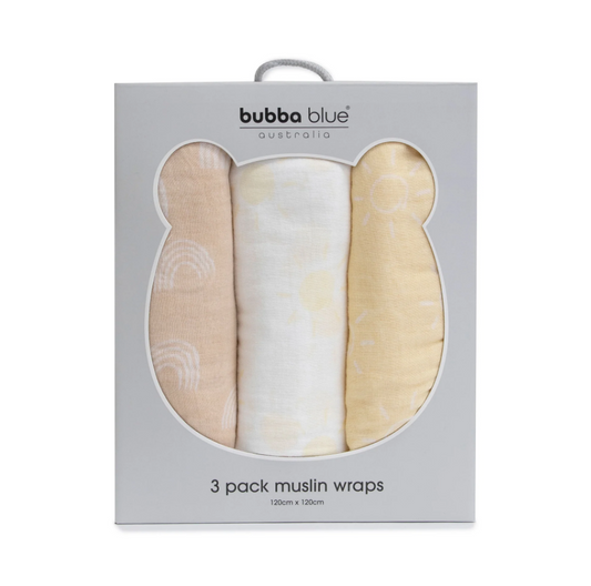 Nordic Vanilla & Latte 3pk Muslin Wrap