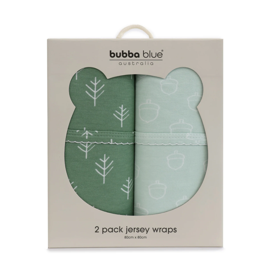 Nordic Avocado & Forest Jersey Wrap 2pk