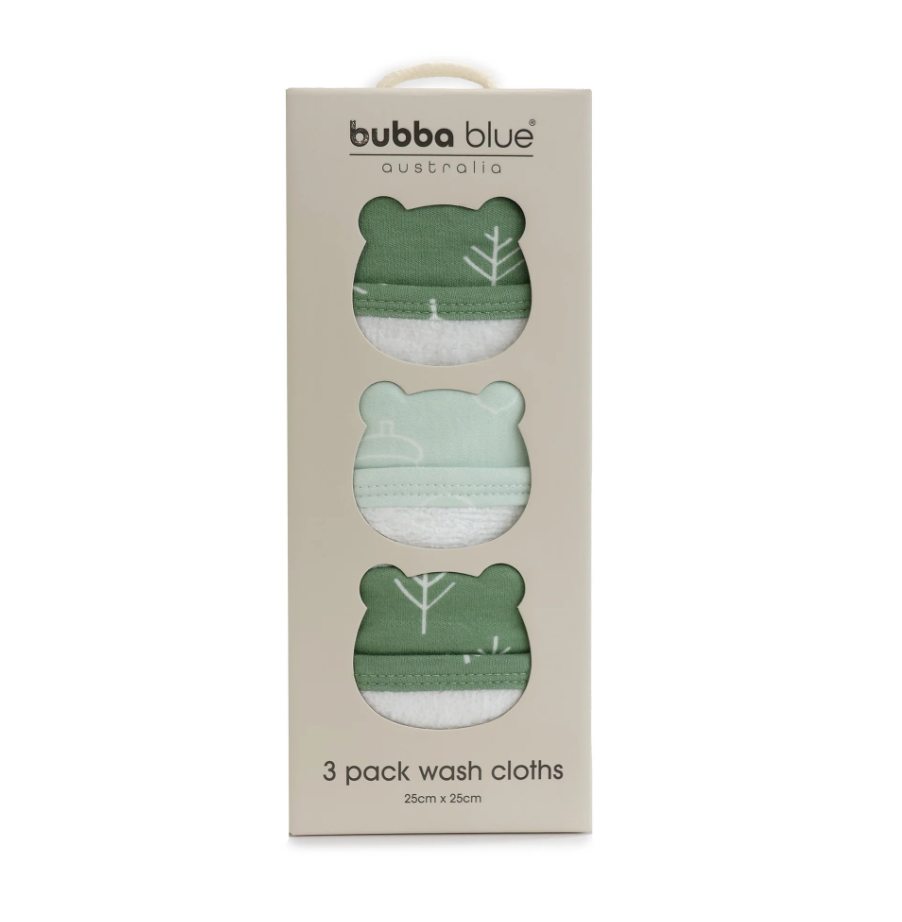 Nordic Avocado & Forest Face Wash Cloths 3pk