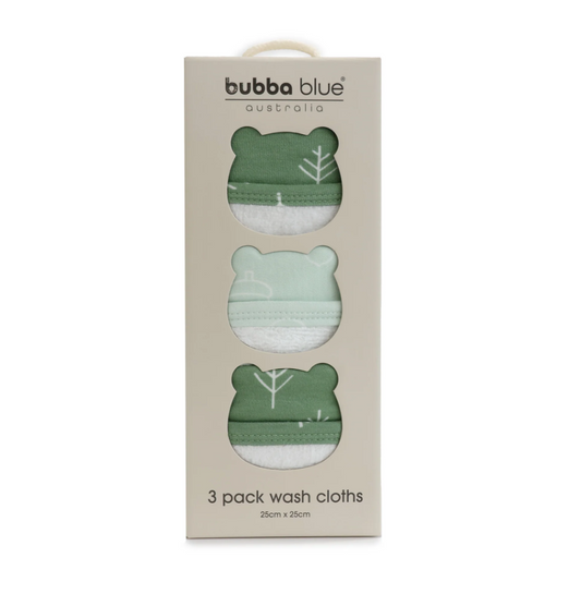 Nordic Avocado & Forest Face Wash Cloths 3pk