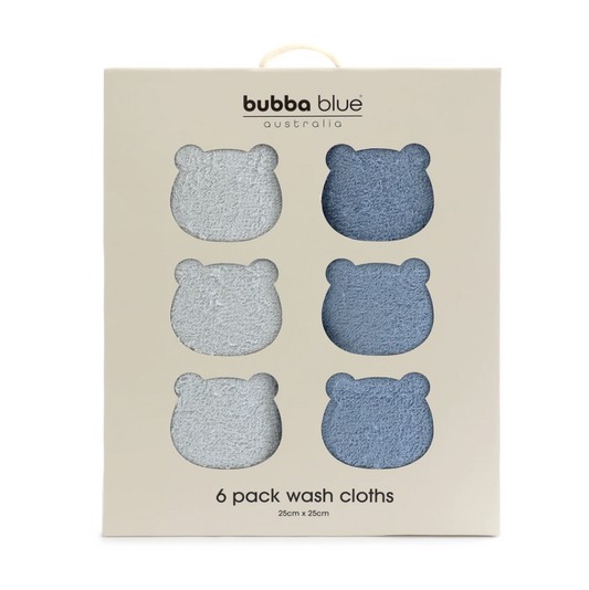 Nordic Sky & Denim Wash Cloths 6pk