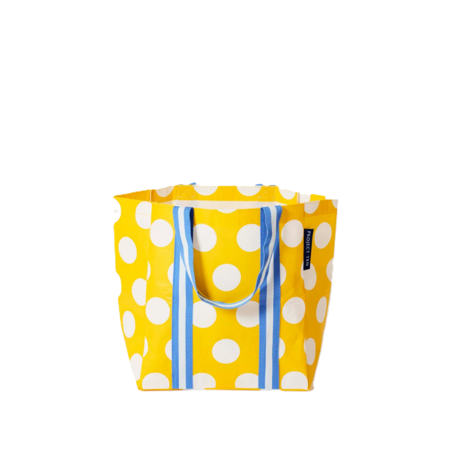 Shopper Tote - Yellow Polka Dot