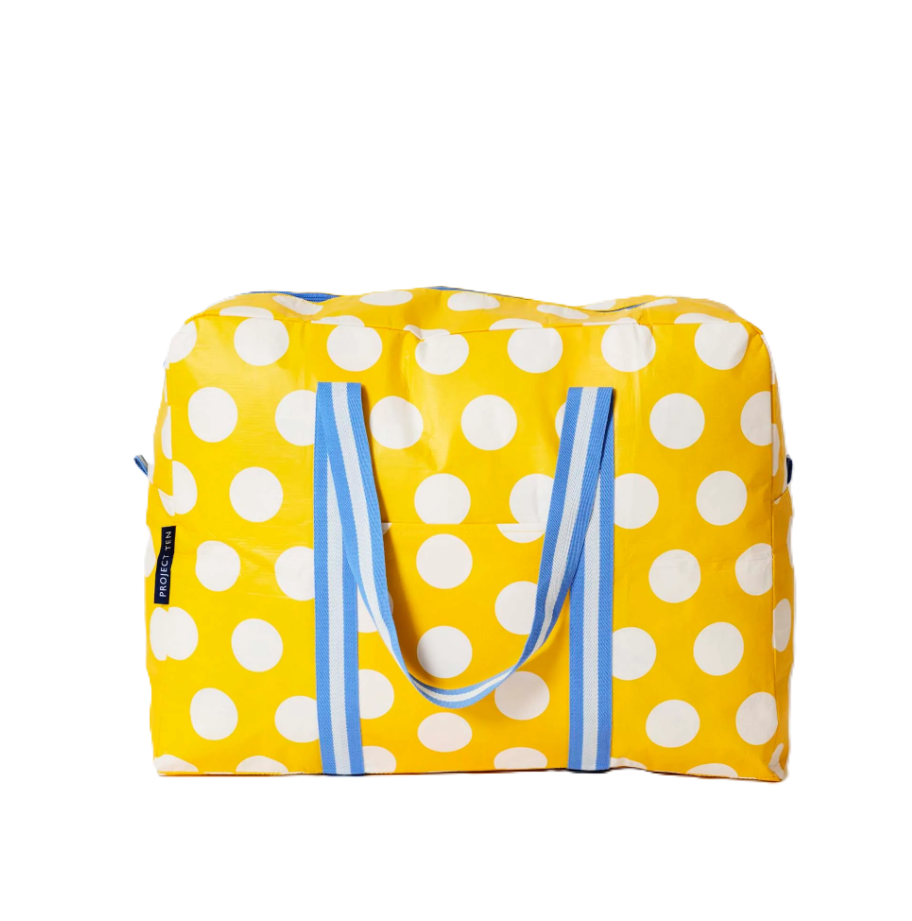 Overnight Bag - Yellow Polka Dot
