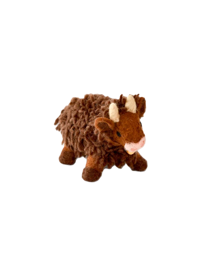 Felt Highland Cow - Dark Brown