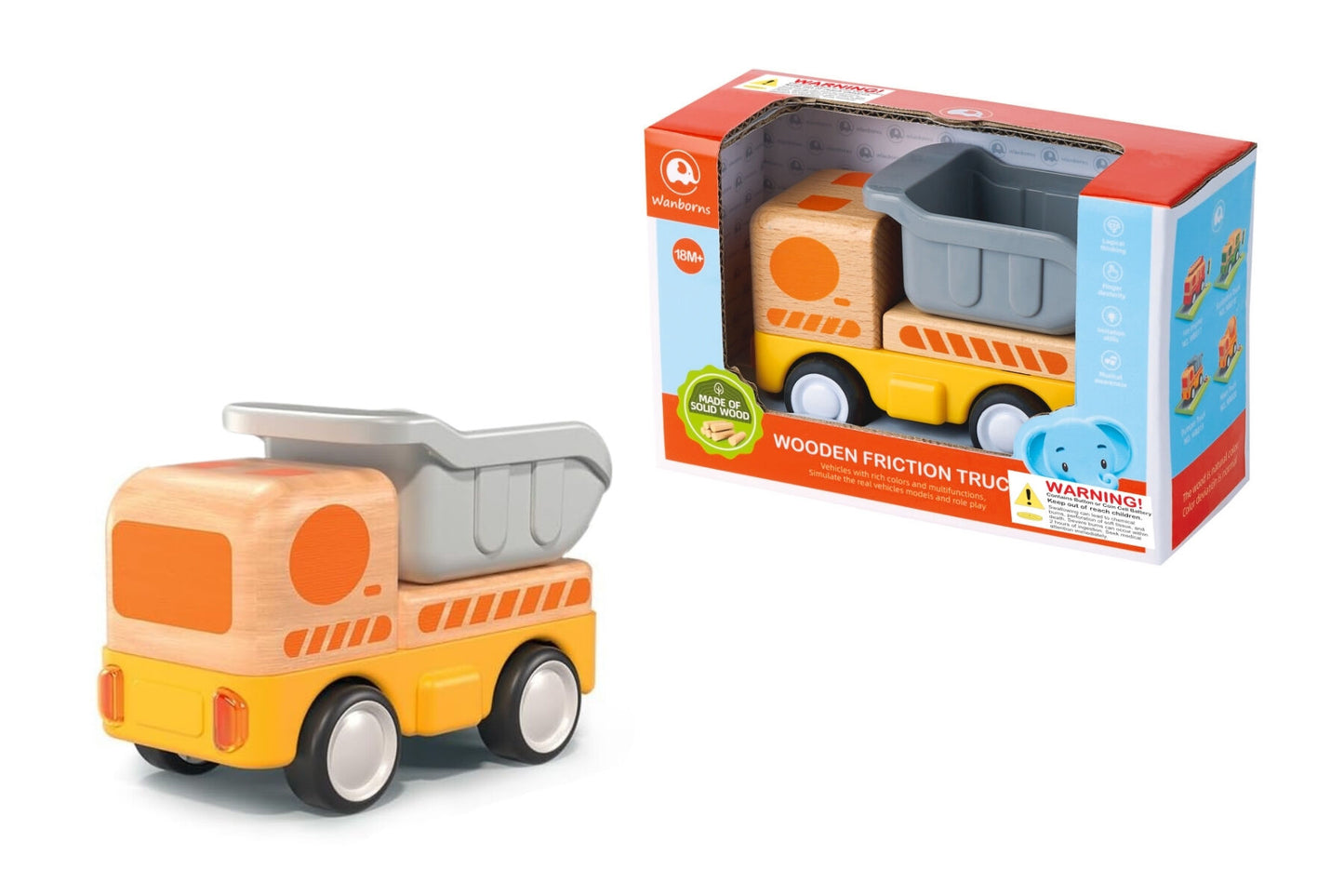 Wooden Friction Dump Truck
