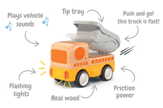 Wooden Friction Dump Truck