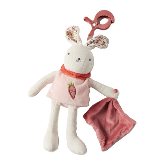 Pink Floral Bunny Clip-On Toy