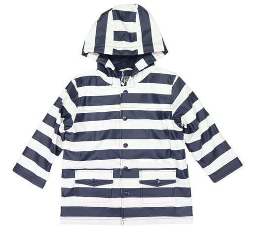 Navy Stripe Raincoat