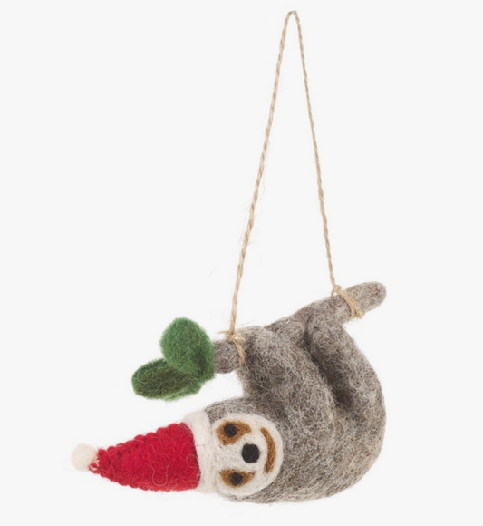 Christmas Sloth Felt Ornament