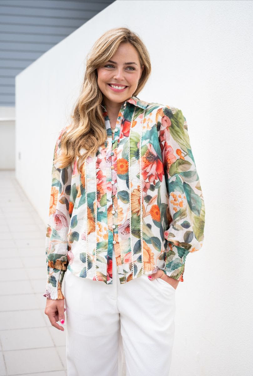 Amren Green Floral Blouse