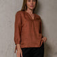 Siera Rust Linen Tie Top