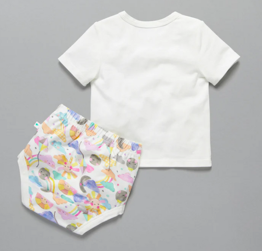Sunshine Friends Tee & Nappy Cover Set