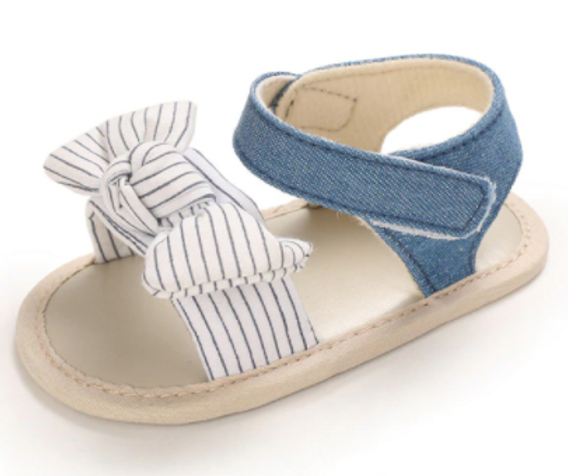 Baby Sandals Stripe Bow