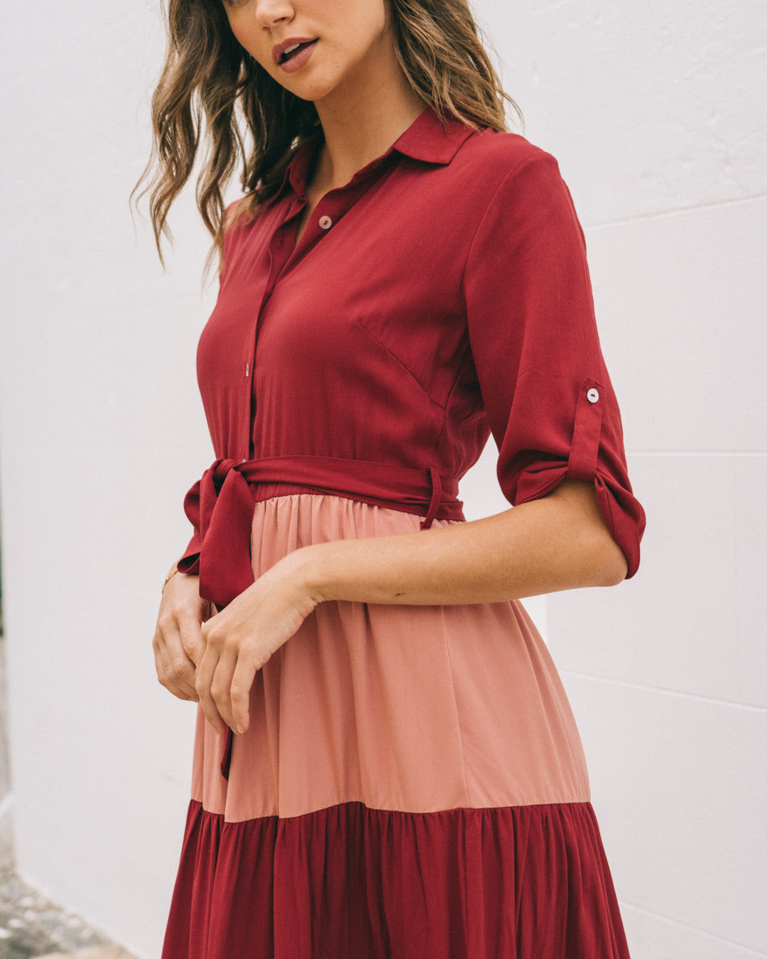 Cora Red & Pink Maxi Dress